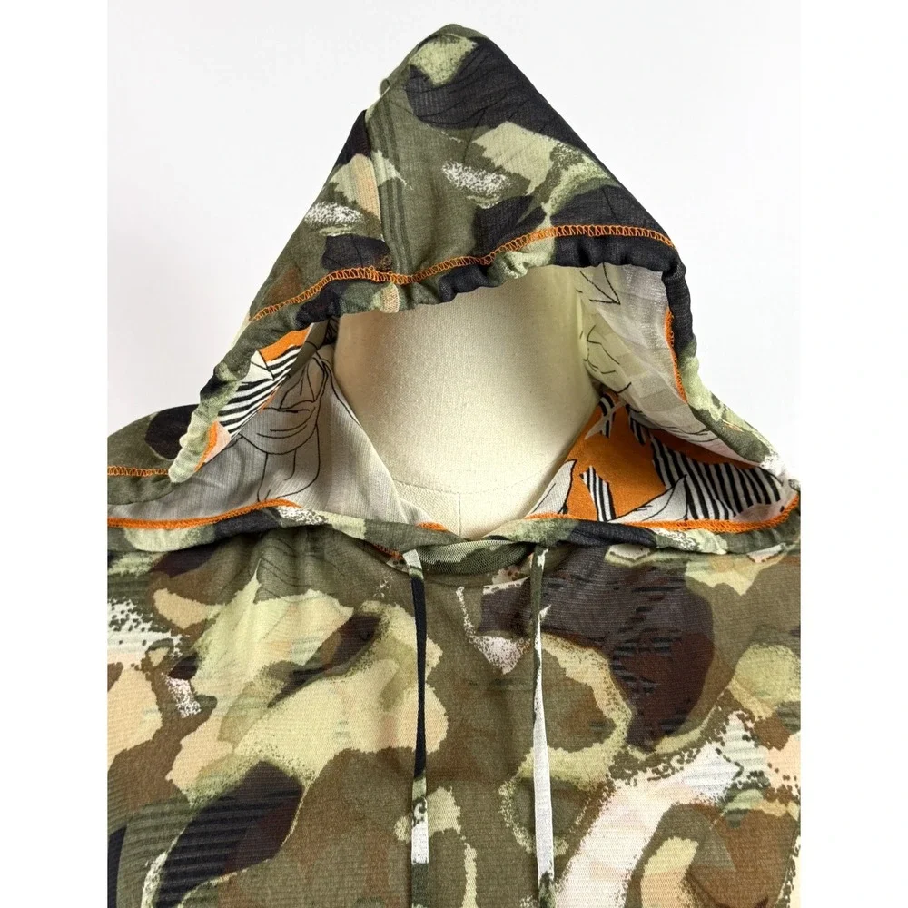 Petit Pois by Viviana G Women Camouflage Double Print Reversible Hoodie Small